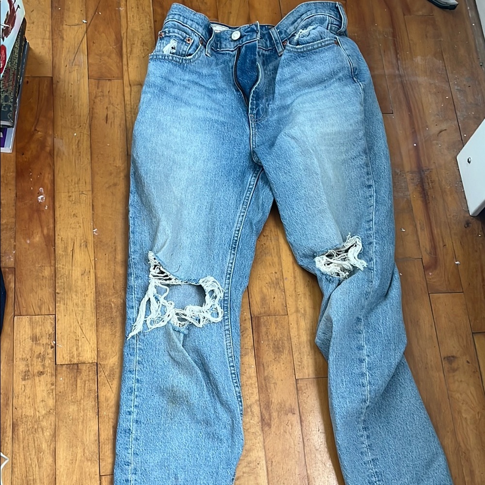GAP Blue Boyfriend Jeans with Distressed Details